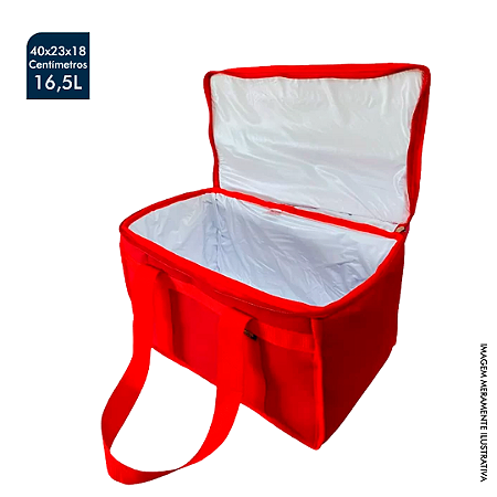 BOLSA TÉRMICA P MEDIDA 40X23X18CM CAPACIDADE 16,5 LITROS
