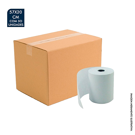 BOBINA DE PAPEL TÉRMICO 57X20 COM 30 UNIDADES