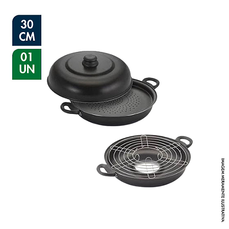 CHURRASQUEIRA DE FOGÃO 2 EM 1 PIZZA E GRILL – ALUMÍNIO NACIONAL