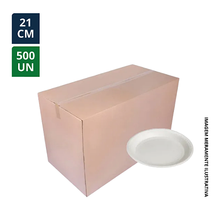 PRATO DE PLÁSTICO 21CM BRANCO PCT C/ 500UN