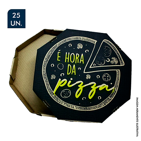 CAIXA DE PIZZA OCTOGONAL KRAFT C/ 25 UNDS - (5 TAMANHOS DISPONÍVEIS)
