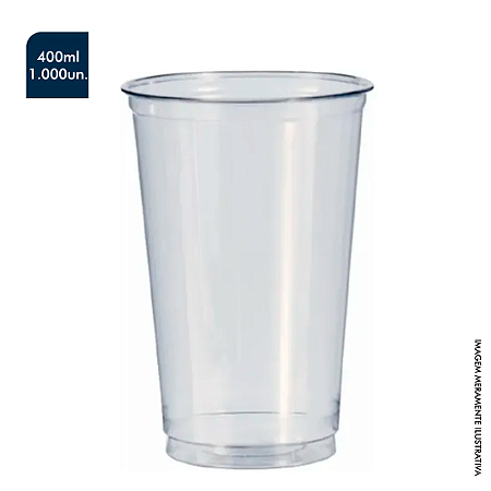 COPO DESCARTÁVEL 400ML POLIPROPILENO (PP) CX COM 1000 UNDS
