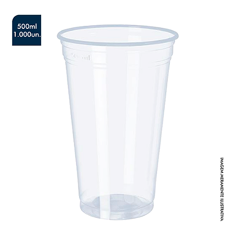 COPO DESCARTÁVEL 500ML POLIPROPILENO (PP) CX COM 1000 UNDS