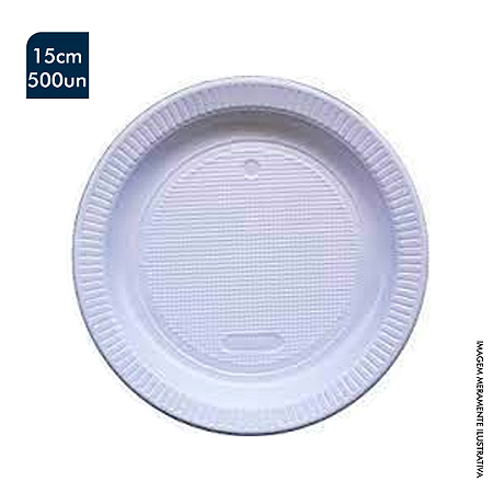 Prato de Plástico 15cm Caixa com 500 Unidades