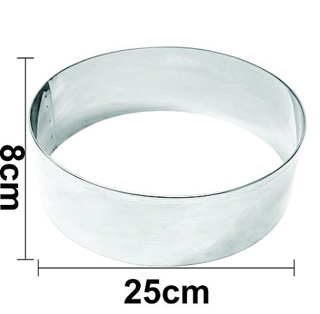 ARO CORTADOR REDONDO EM AÇO INOX 25X8CM