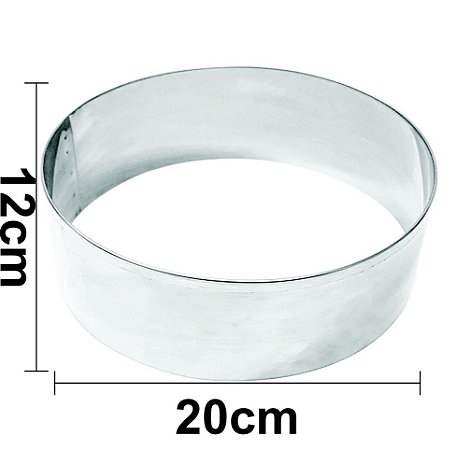 ARO CORTADOR REDONDO EM AÇO INOX 20X12CM