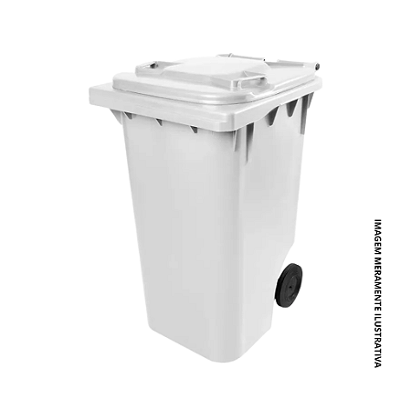 LIXEIRA CONTAINER CONTENTOR 240L C/ RODAS P/ COLETA SELETIVA BRANCA