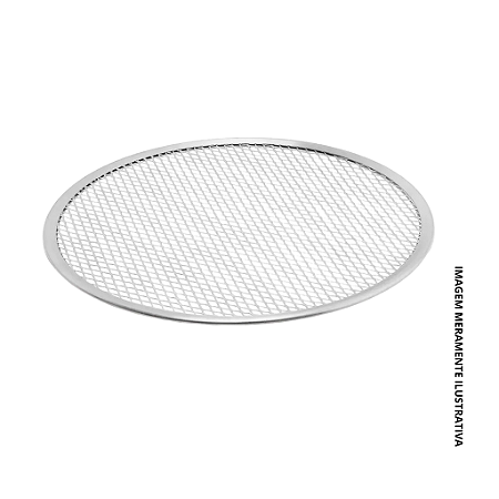 TELA REDONDA PARA PIZZA 45CM MALHA 7X15 ALUMÍNIO