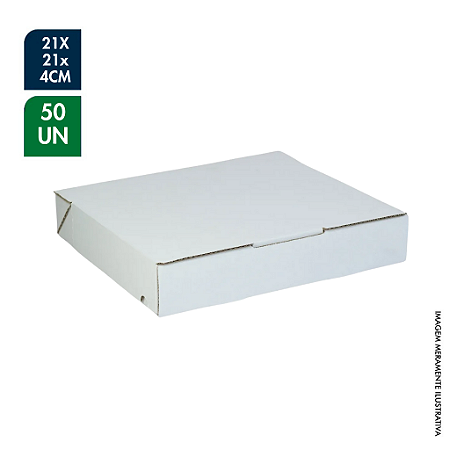 CAIXA PARA DOCES, SALGADOS E PORÇÕES DELIVERY BRANCA – 21X21x4CM - c/ 50UNDS