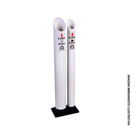 LIXEIRA DUPLA COLETORA P/ COPOS ÁGUA E CAFÉ