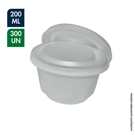 POTE DE ISOPOR (CUMBUCA) TÉRMICAS COM TAMPA 200ML CX C/ 300UN