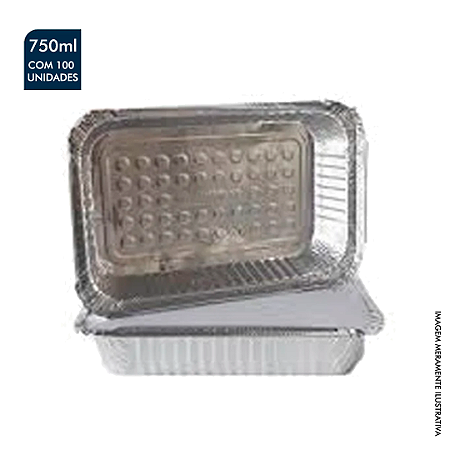 BANDEJA DE ALUMÍNIO 750ML COM 100 UNIDADES