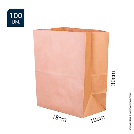 Saco Kraft 18x30x10 com 100