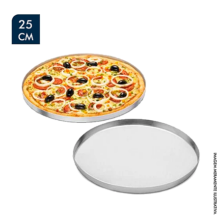 FORMA PARA PIZZA 25CM EM ALUMÍNIO