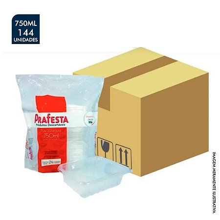 POTE RETANGULAR 750ML CAIXA COM 144 UNIDADES | PRA FESTA