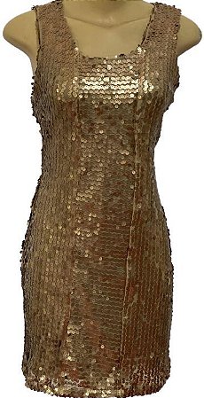 vestido de paete dourado