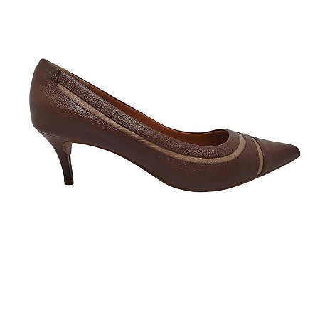 SCARPIN SALTO FINO DE COURO