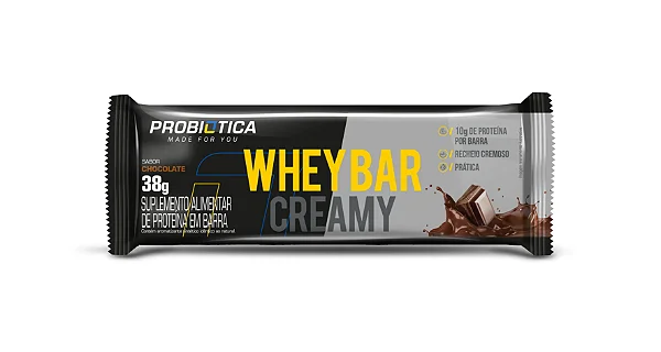 Barra Whey Bar Cream Chocolate Probiótica 38g