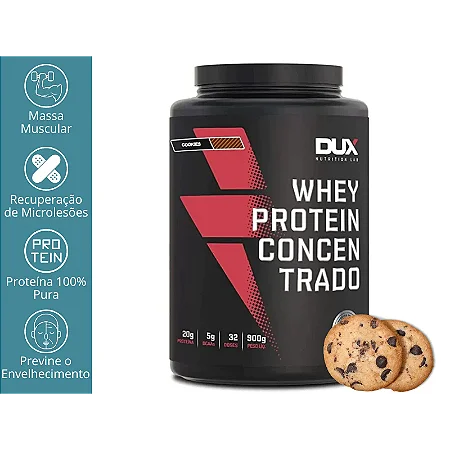 Whey Protein Concentrado Cookies DUX 900g
