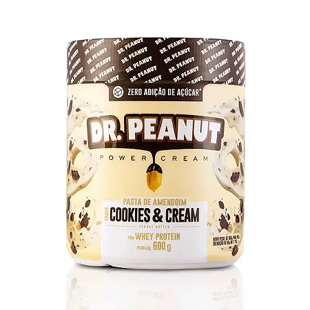 Pasta de Amendoim Cookies & Cream Dr. Peanut 600g