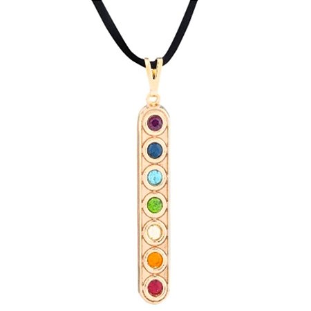 Gargantilha 7 Chakras 48mm no cordão - OURO