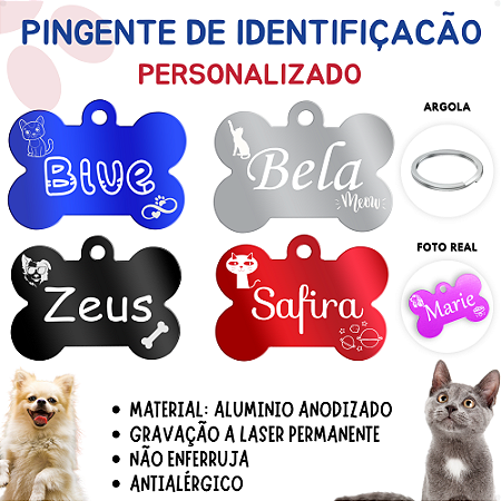 Pingente pet personalizado  Gravado a Laser