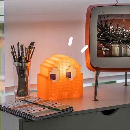 Luminária Fantasma (Laranja) em polietileno: Pac-Man Clyde- Licenciada