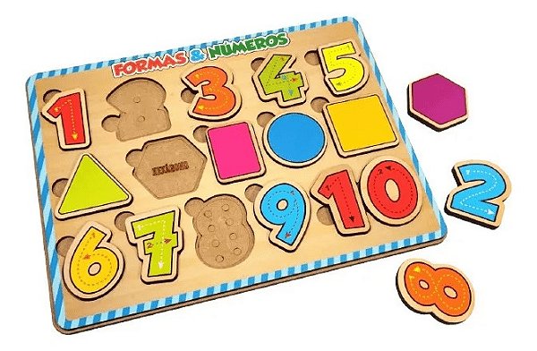 Kit Quebra-cabeça Educativo Alfabetização Números e Letras - Mente Brincante