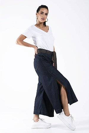 Calça Pantacourt Jeans