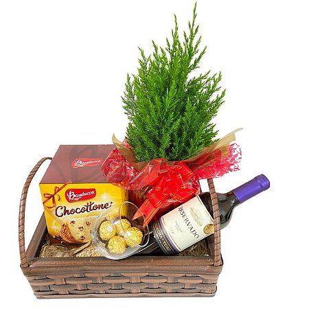 Cesta de Natal com Vinho - Flores Bella BH | Loja de Cestas de Presente -  Floricultura