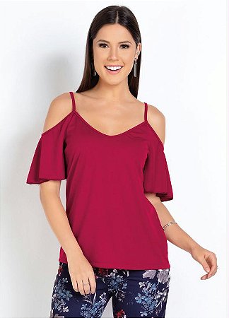 Blusa de Alça e Manga Ciganinha - Moda Feminina Casual ou Festa