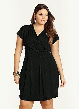 Vestido com Decote Transpassado Plus Size - Social - Casual - Festa