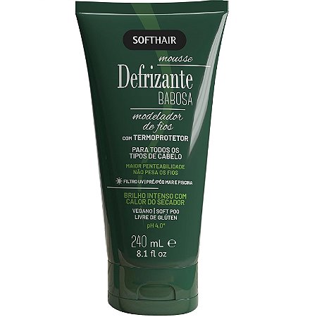 Defrizante Mousse Modelador de Fios Babosa Vegano Softhair