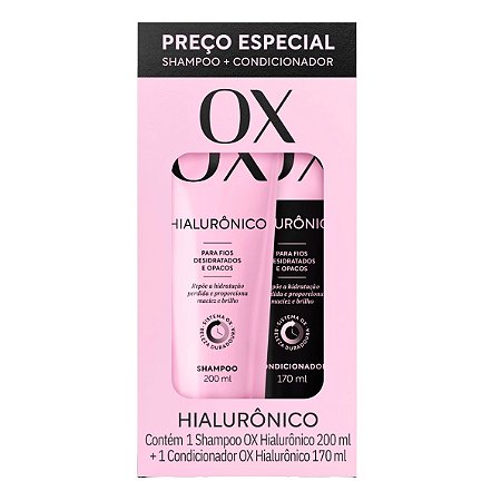 Shampoo E Condicionador Ox Hialurônico Cabelos Desidratados