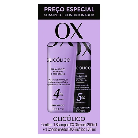 Shampoo E Condicionador Ox Glicólico para Cabelos sem Brilho