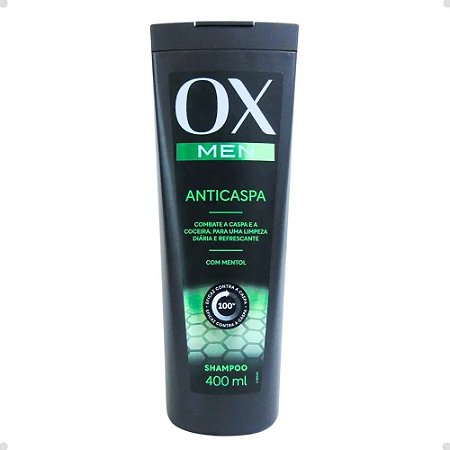 Shampoo Ox Men Anticaspa Vegano para Limpeza Diária 400ml