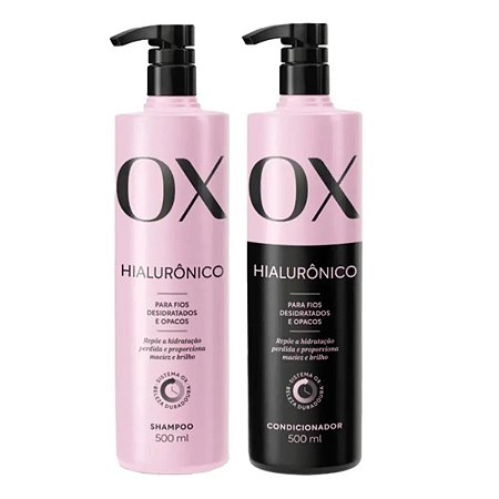 Shampoo e Condicionador OX Hialurônico 500ml - Cabelos Opacos