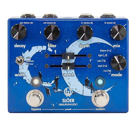 Pedal Slöer Stereo Ambient Reverb Walrus Audio Azul