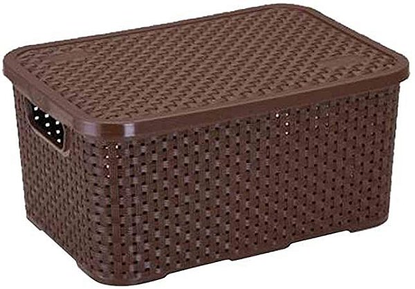 CESTO RATTAN C/ TP PP MARROM