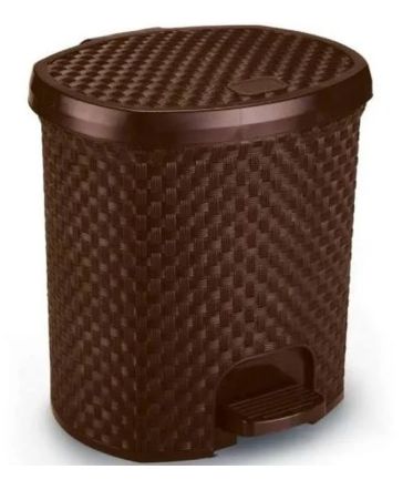 LIXEIRA C/ PEDAL RATTAN 6L MARROM