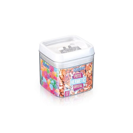 POTE HERMETIC CRYSTAL QUADRADO PEQUENO