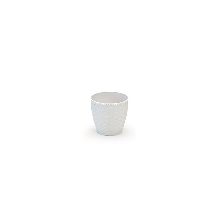 VASO RATTAN BRANCO MINI