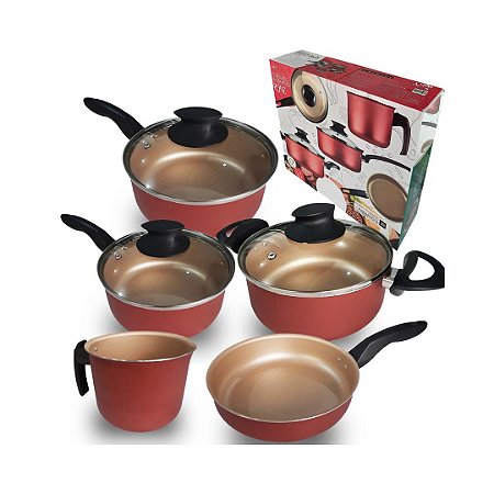 CONJ PANELA TP VIDRO 5PCS CEREJA