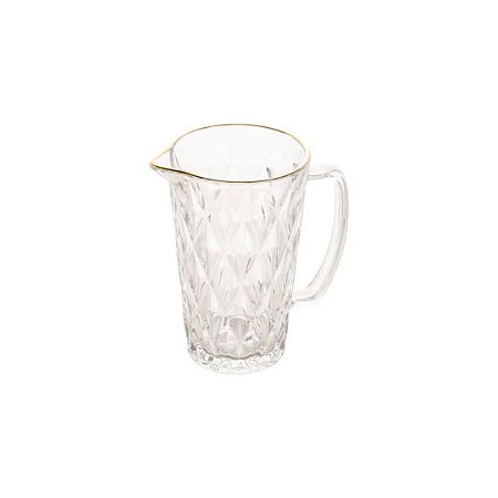JARRA DE VIDRO SODO-CALCICO C/FIO DE OURO DIAMOND TRANSPARENTE 1L