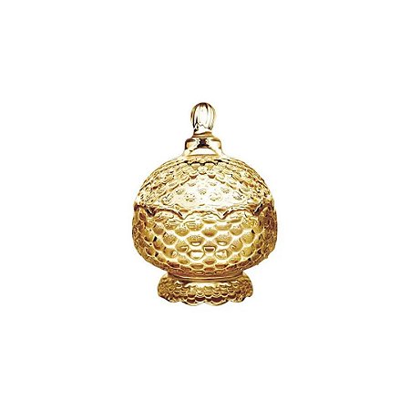 POTICHE DECORATIVO C/PE DE CRISTAL DE CHUMBO PINEAPPLE AMBAR 11x15cm