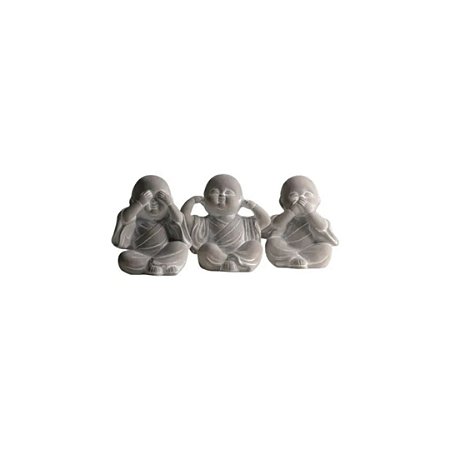 DEC DE CONCRETO MONGE SABIO NAO OUCO/NAO FALO/NAO VEJO O MAL 8,5x7,5x12,5cm