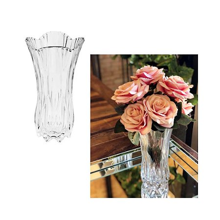 VASO DE VIDRO SODO-CALCICO TULIPA 13x25cm
