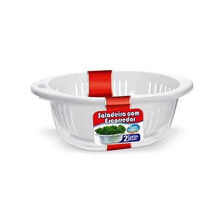 SALADEIRA 3L TRANSL.C/ ESCOR.BRANCO