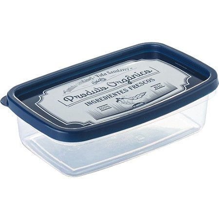 POTE CLIC DEC RETANGULAR 620ML AZUL