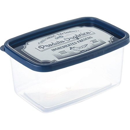 POTE CLIC DEC RETANGULAR 1,2L AZUL
